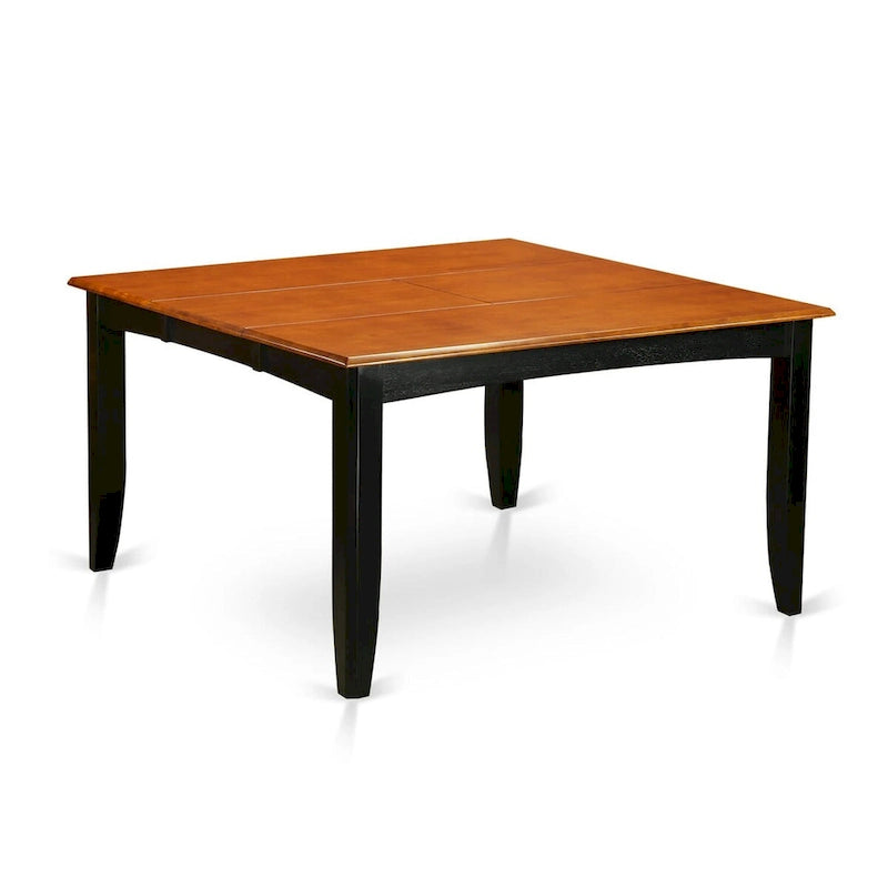 Black & Cherry Square Dining Table Set with Butterfly Leaf, 4/6/8 Persons