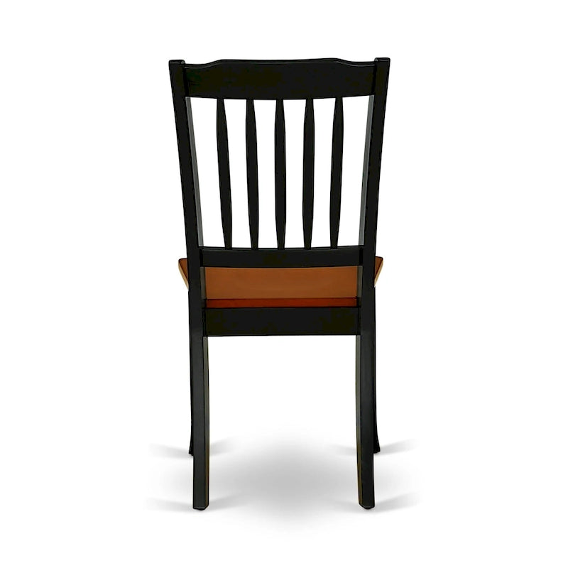 Black & Cherry Square Dining Table Set with Butterfly Leaf, 4/6/8 Persons