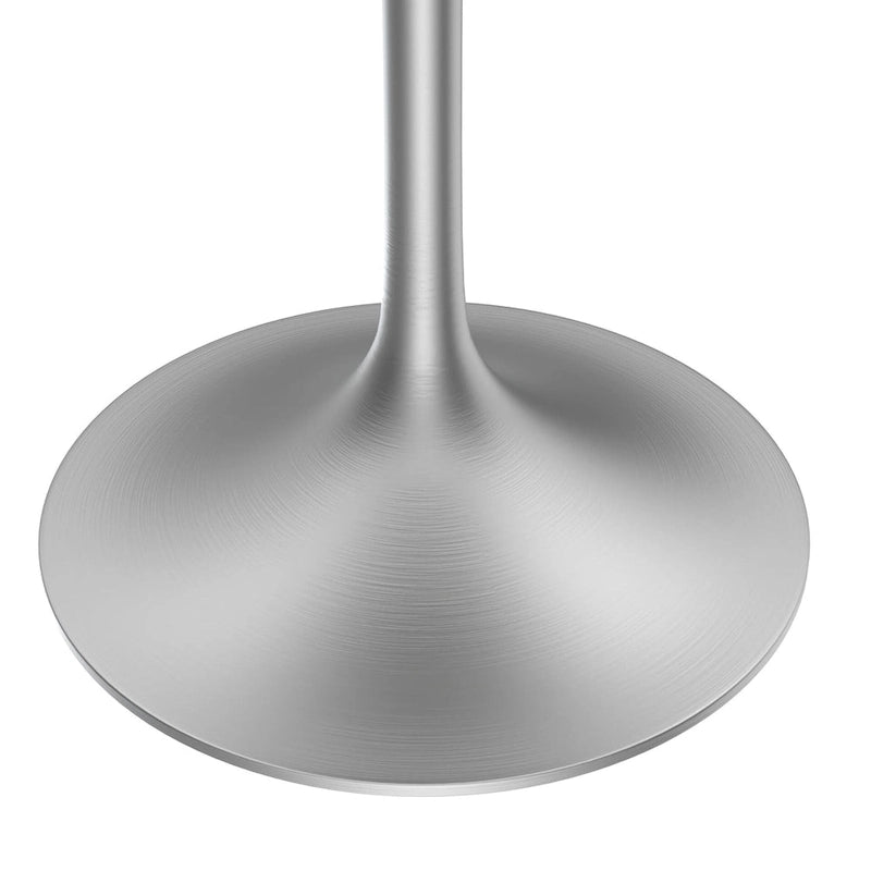 Grey / White / Black Round Sintered Stone Dining Table, Steel Pedestal Base
