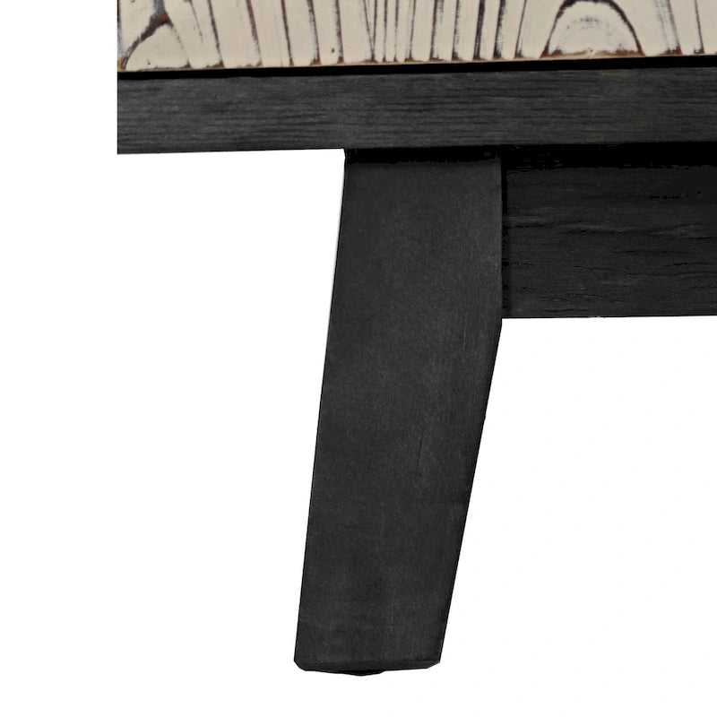 Brown / Black 4-Door Vintage Sideboard Buffet Cabinet