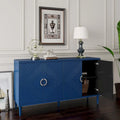 Blue / Grey 4-Door Storage Cabinet, Contemporary Style