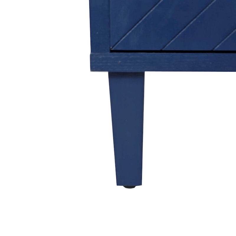 Blue / Grey 4-Door Storage Cabinet, Contemporary Style