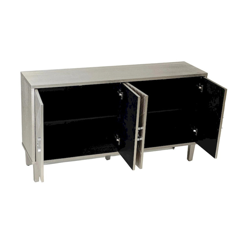Blue / Grey 4-Door Storage Cabinet, Contemporary Style
