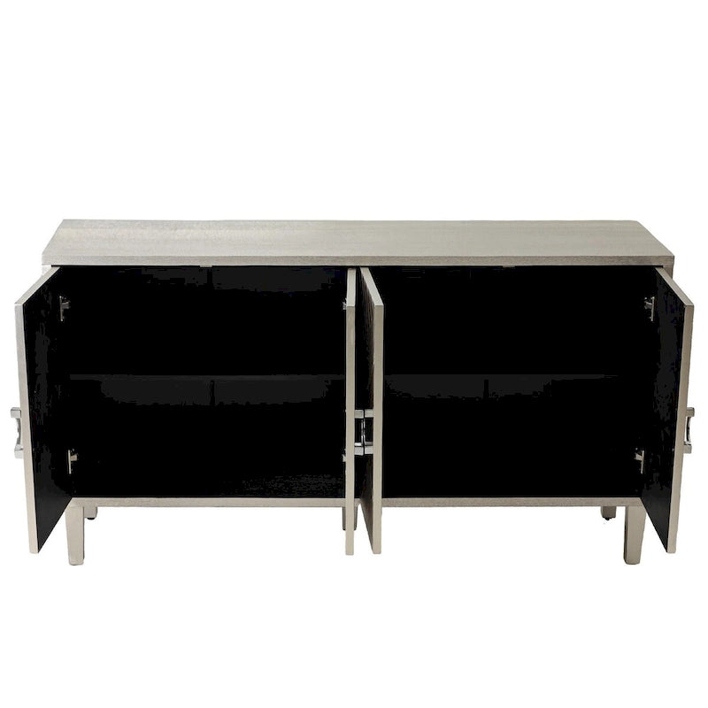Blue / Grey 4-Door Storage Cabinet, Contemporary Style