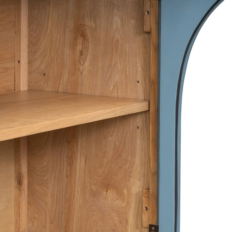 Navy / Black 4-Door Retro Sideboard with Adjustable Shelves