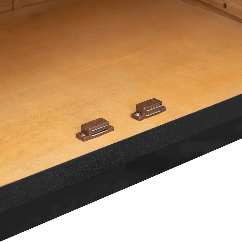 Navy / Black 4-Door Retro Sideboard with Adjustable Shelves
