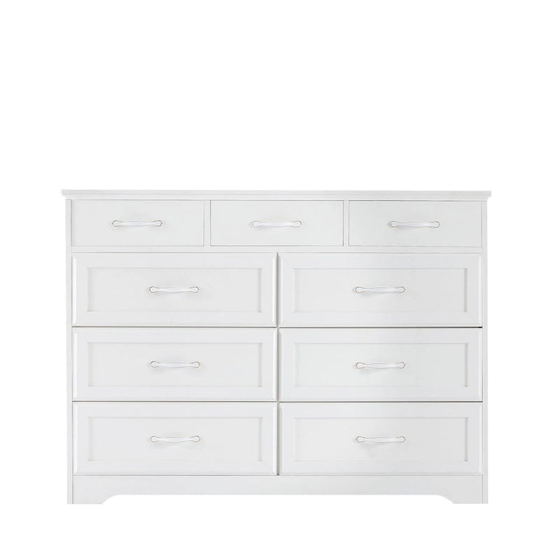 Black / White 9-Drawer Long Dresser, Farmhouse Style