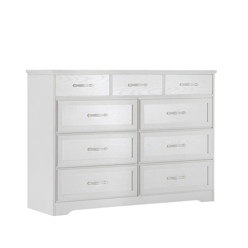 Black / White 9-Drawer Long Dresser, Farmhouse Style