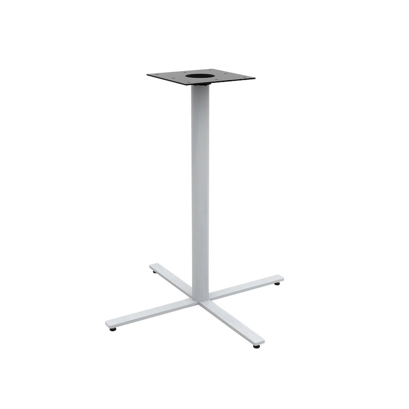 Round Pub Bar Table, Laminate Top with Silver Powder-Coated Base