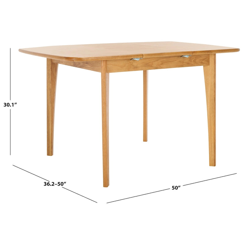 Walnut / Natural Extendable Square Dining Table, Seats 4–6